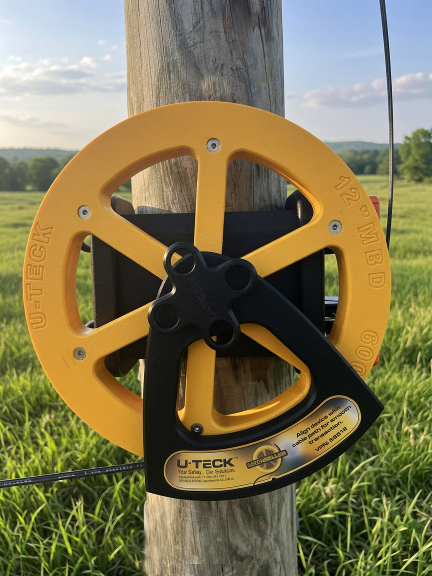 Low-Roller Pole Base Cable Guide
